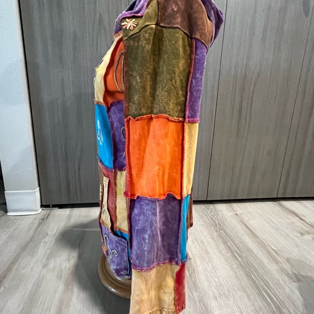 Studio Purple And Blue Patchwork Jacket With Bohe… - image 3